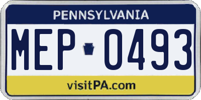 PA license plate MEP0493