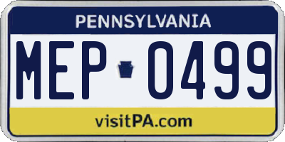 PA license plate MEP0499