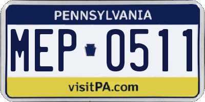 PA license plate MEP0511