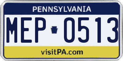 PA license plate MEP0513