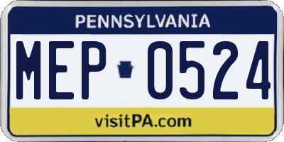 PA license plate MEP0524