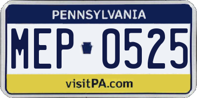 PA license plate MEP0525