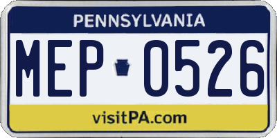 PA license plate MEP0526