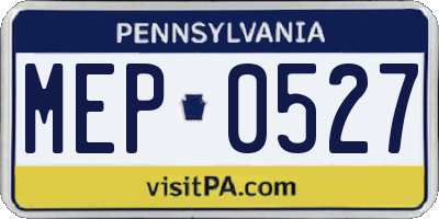 PA license plate MEP0527