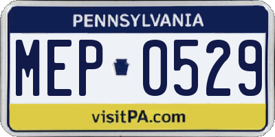 PA license plate MEP0529