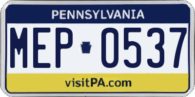 PA license plate MEP0537
