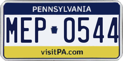 PA license plate MEP0544