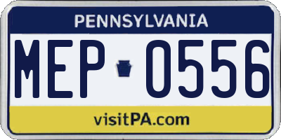PA license plate MEP0556