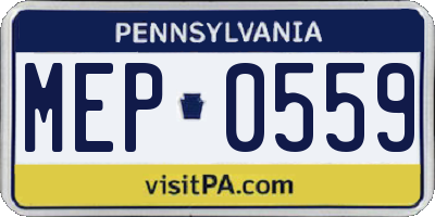 PA license plate MEP0559