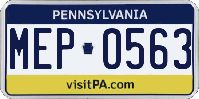 PA license plate MEP0563
