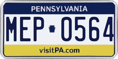 PA license plate MEP0564