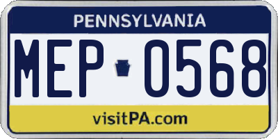PA license plate MEP0568