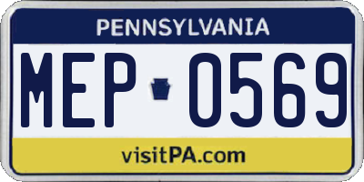 PA license plate MEP0569