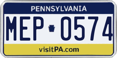 PA license plate MEP0574