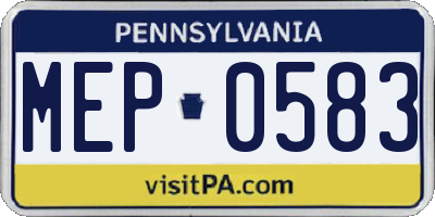 PA license plate MEP0583
