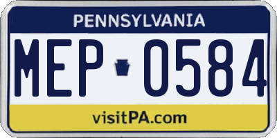 PA license plate MEP0584