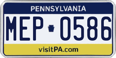 PA license plate MEP0586