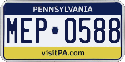 PA license plate MEP0588
