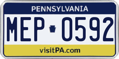 PA license plate MEP0592