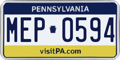 PA license plate MEP0594