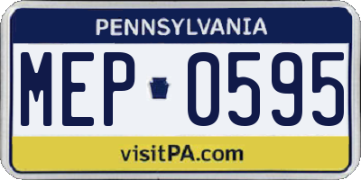 PA license plate MEP0595