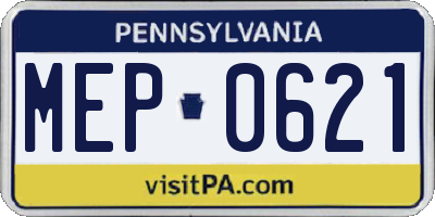 PA license plate MEP0621