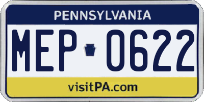 PA license plate MEP0622