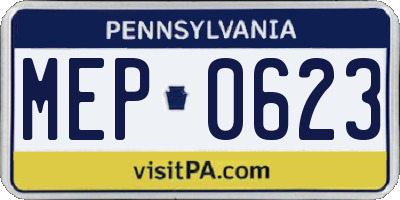 PA license plate MEP0623