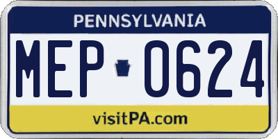 PA license plate MEP0624