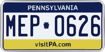 PA license plate MEP0626