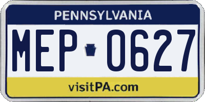 PA license plate MEP0627
