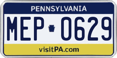 PA license plate MEP0629