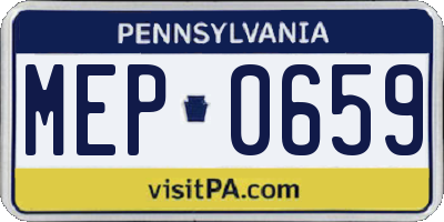 PA license plate MEP0659
