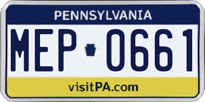 PA license plate MEP0661