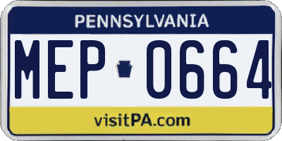 PA license plate MEP0664