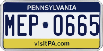 PA license plate MEP0665