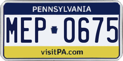 PA license plate MEP0675
