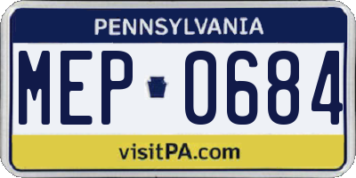 PA license plate MEP0684