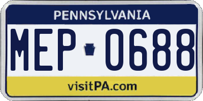 PA license plate MEP0688