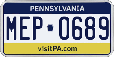 PA license plate MEP0689