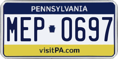 PA license plate MEP0697