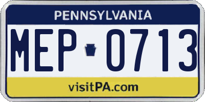 PA license plate MEP0713