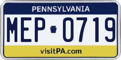 PA license plate MEP0719