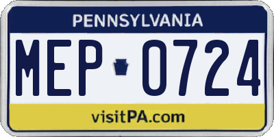 PA license plate MEP0724