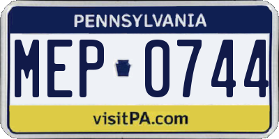 PA license plate MEP0744
