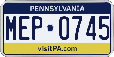 PA license plate MEP0745