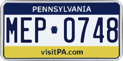 PA license plate MEP0748