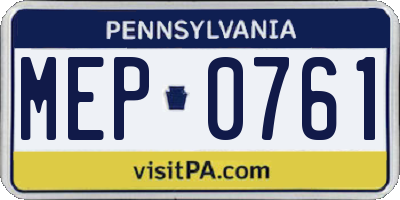 PA license plate MEP0761