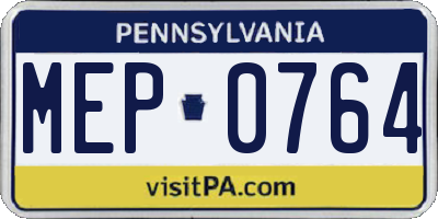 PA license plate MEP0764