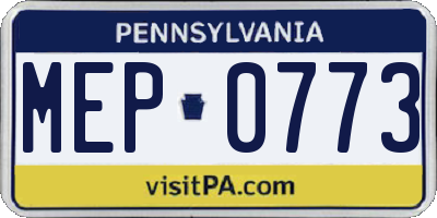 PA license plate MEP0773
